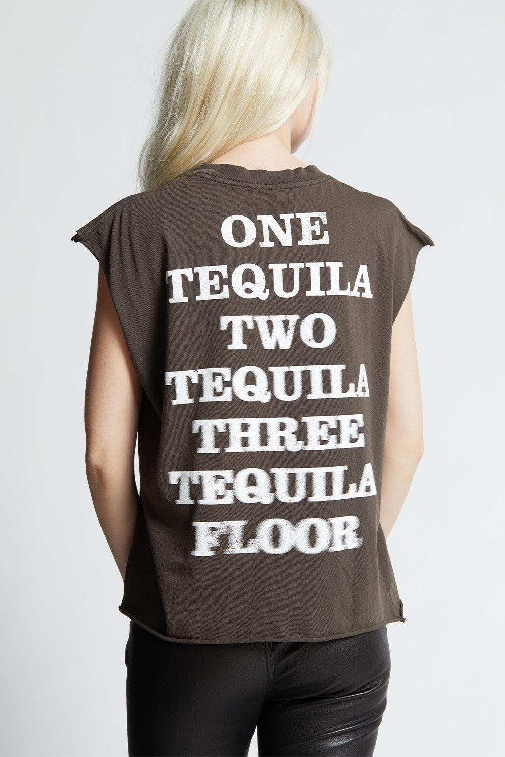 Pepper Tequila Por Favor Cut Sleeve T-shirt with front and back graphics