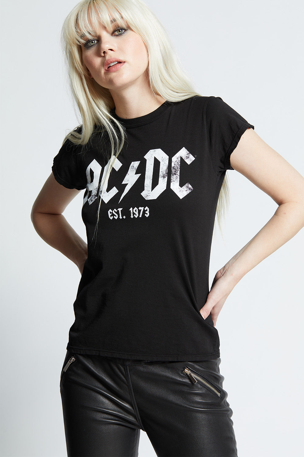 AC/DC 1973 Black Baby Tee