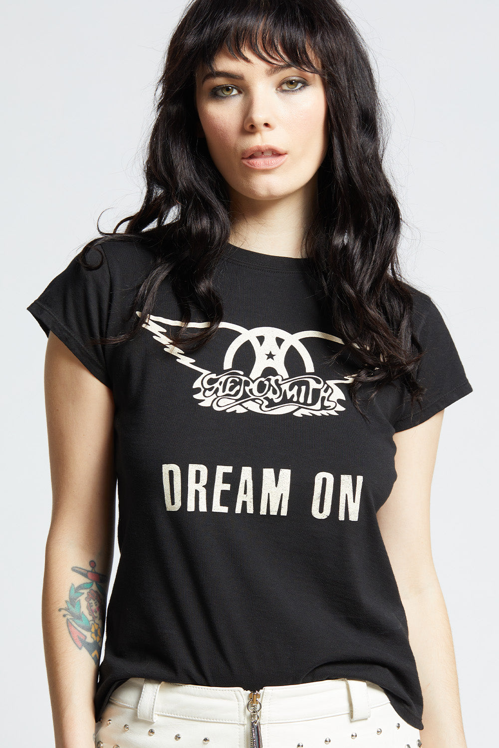 Aerosmith Dream On Black Shrunken Baby Tee