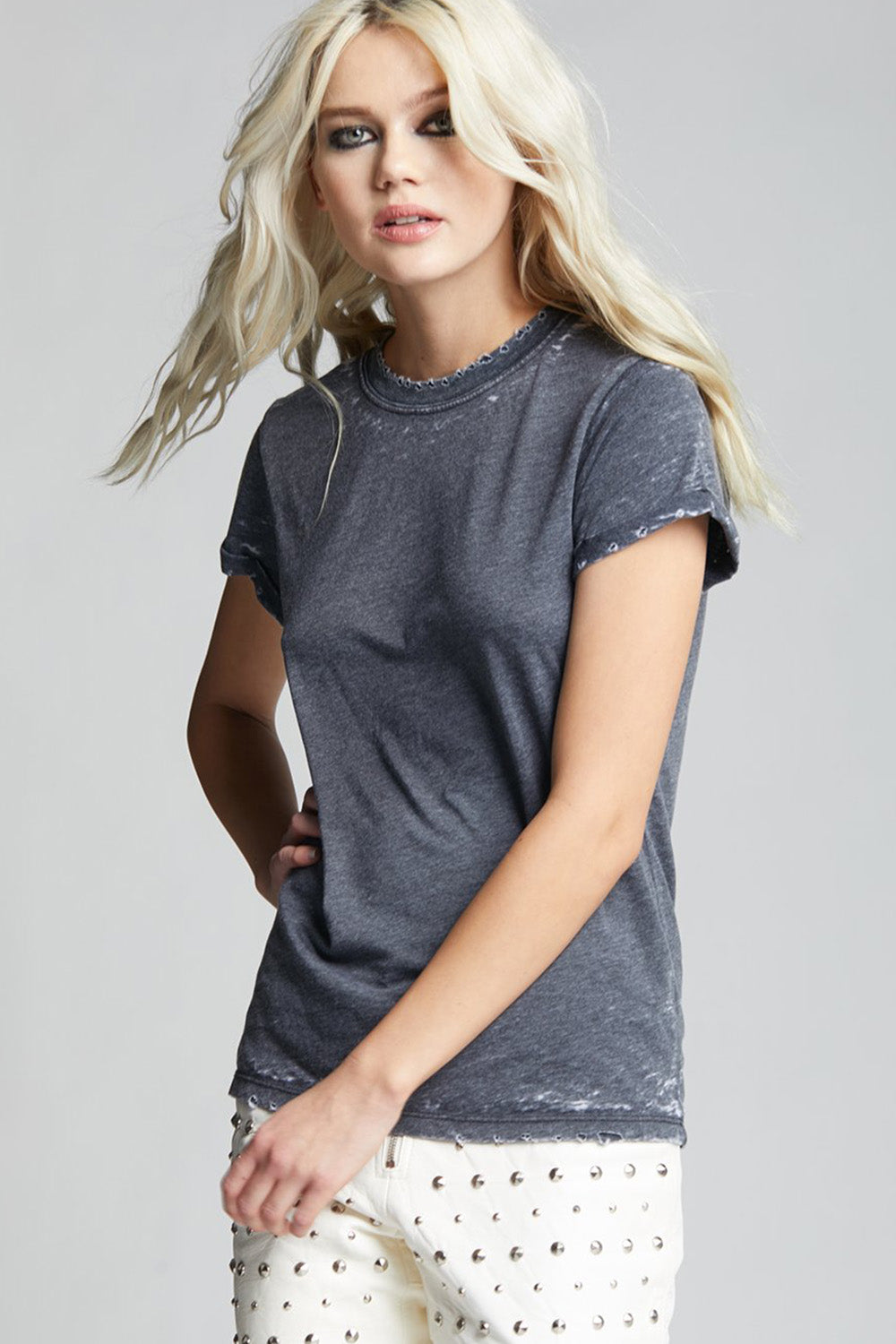 Black Distressed Tee