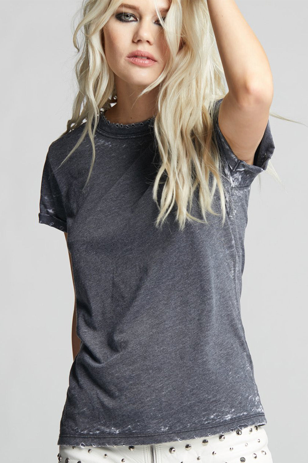 Black Distressed Tee