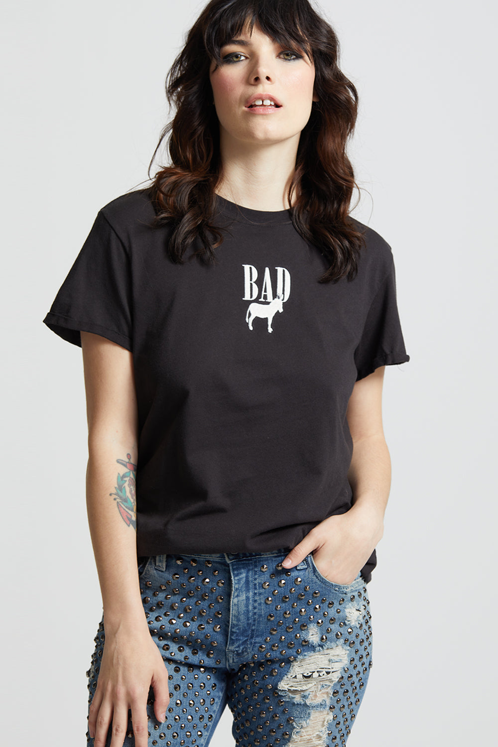 Bad Ass Icon Embroidery Tee