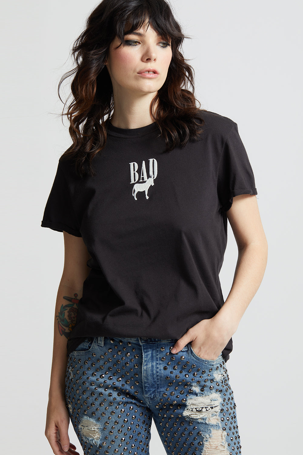 Bad Ass Icon Embroidery Tee
