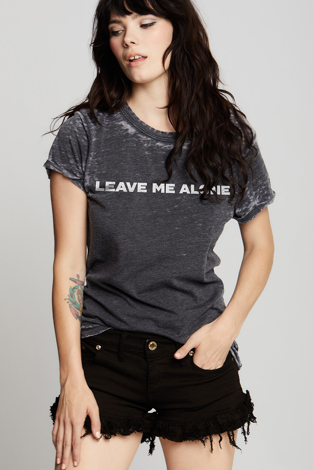 Women's Leave Me Alone T-shirt in Black