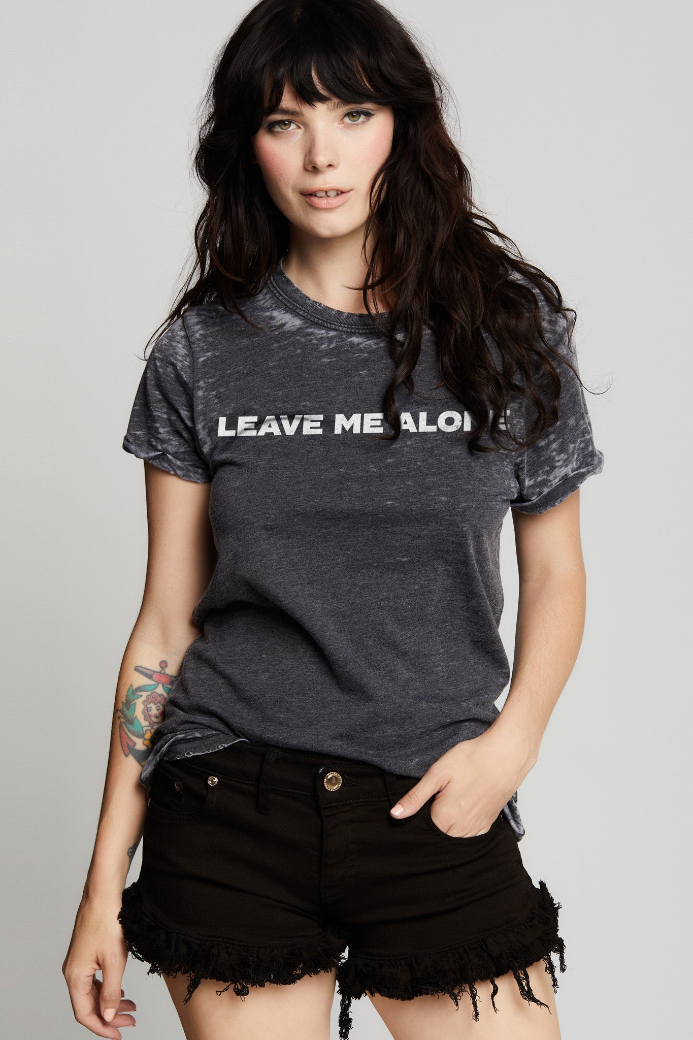 Women's Leave Me Alone T-shirt in Black