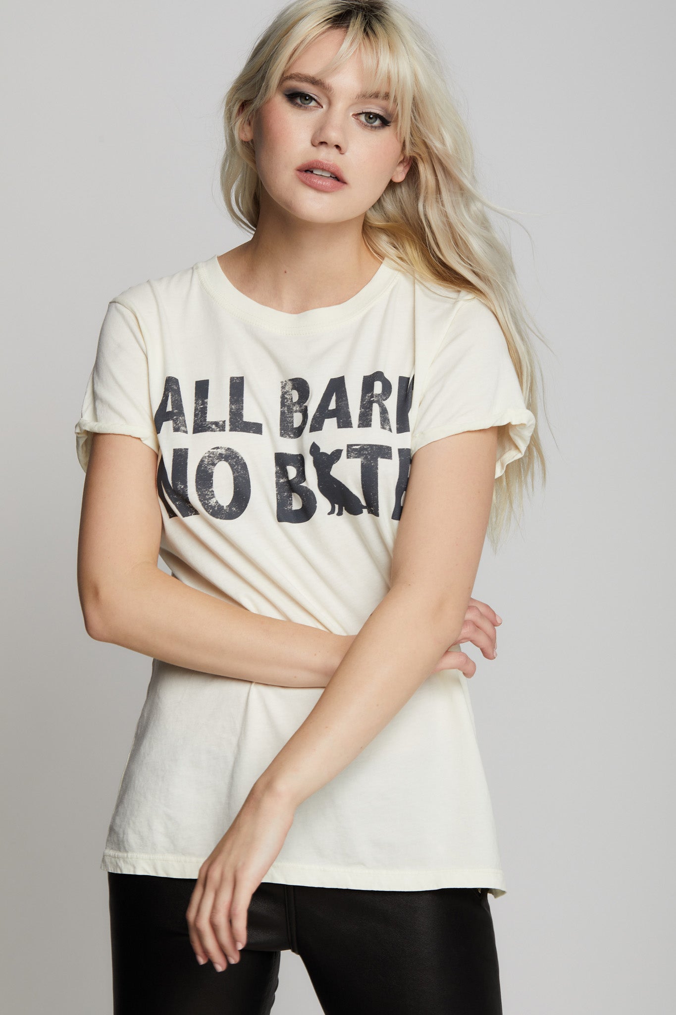 Women's All Bark No Bite T-shirt in Pearl