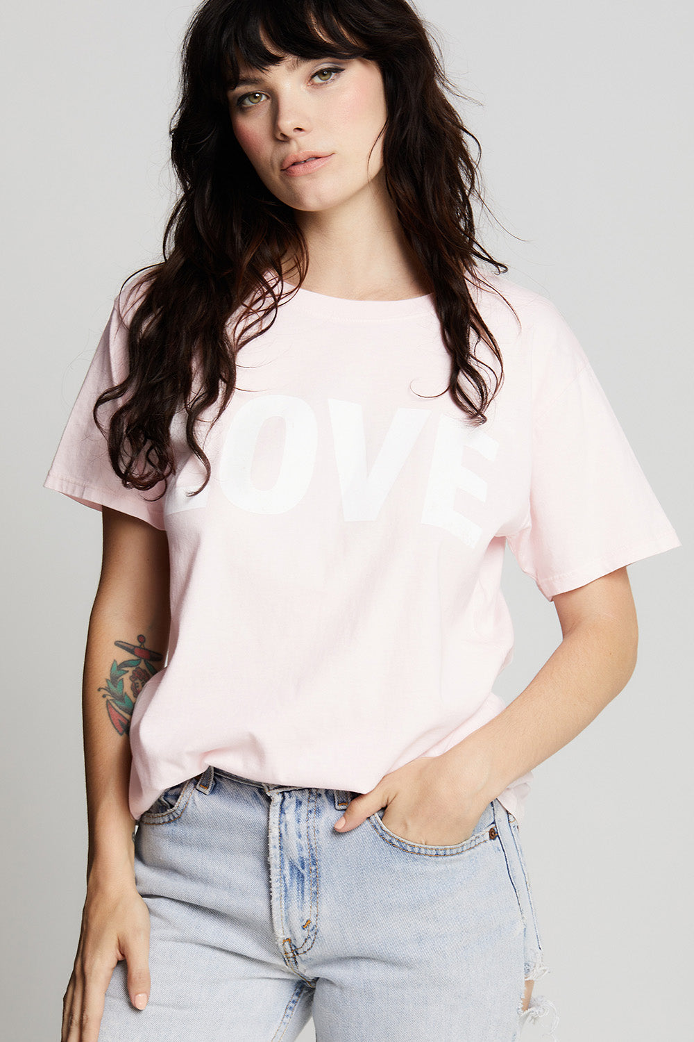 Unisex Love T-shirt in Petal