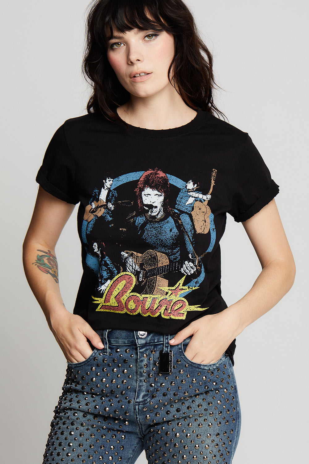 Bowie Live With Band Roll Up Tee