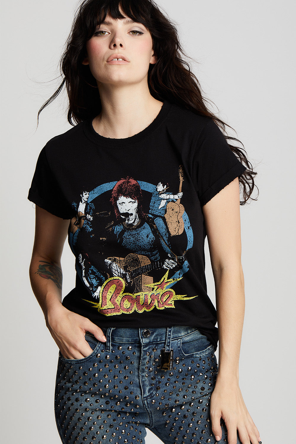Bowie Live With Band Roll Up Tee