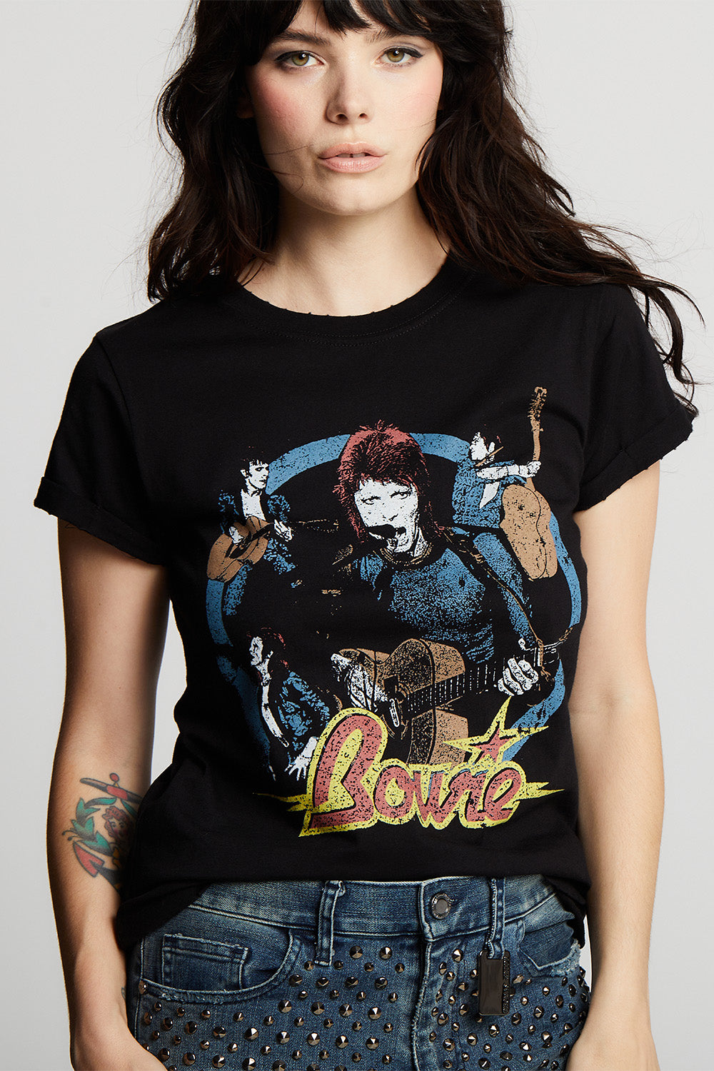 Bowie Live With Band Roll Up Tee