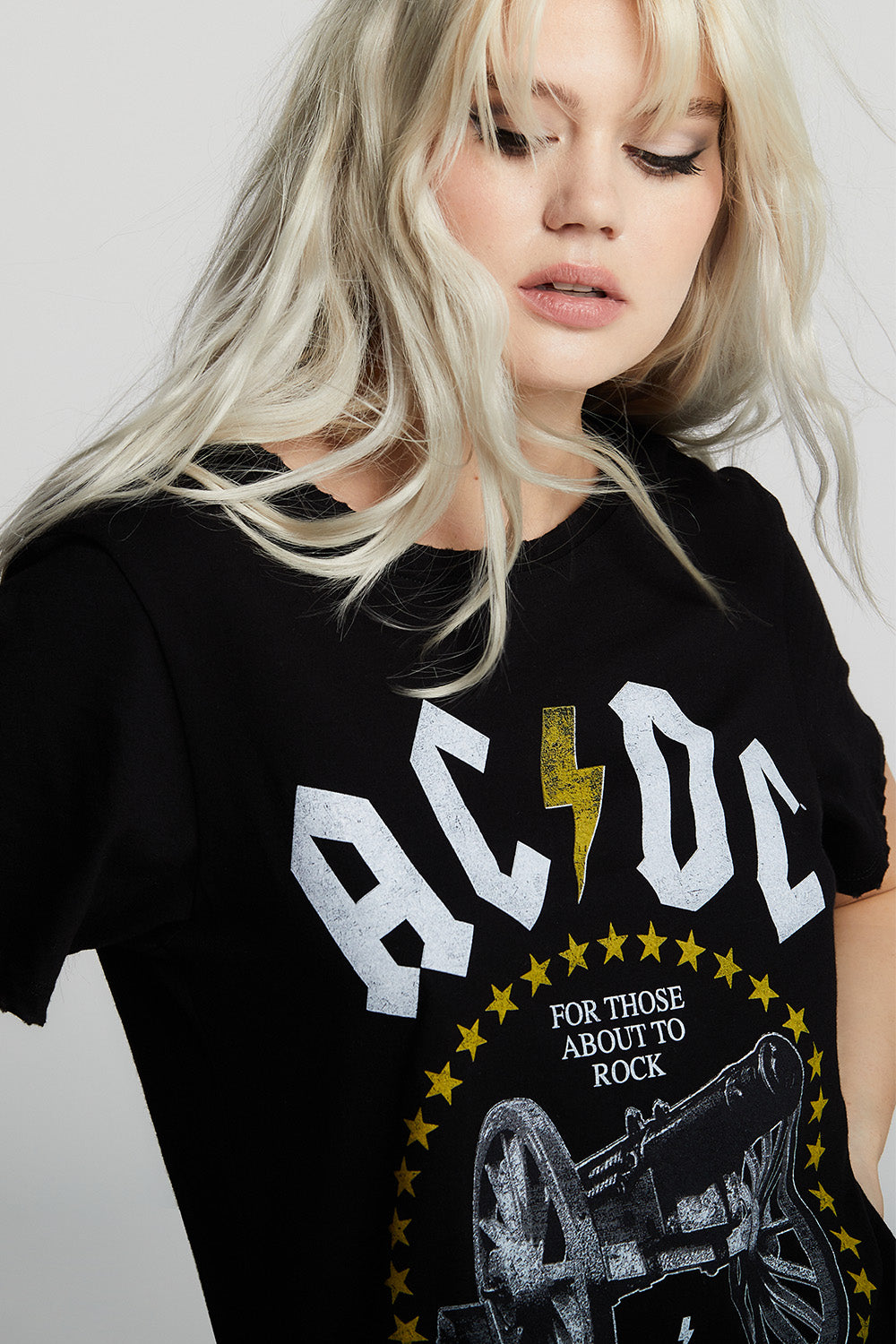 AC/DC Rock Cannon Distressed Boyfriend Tee