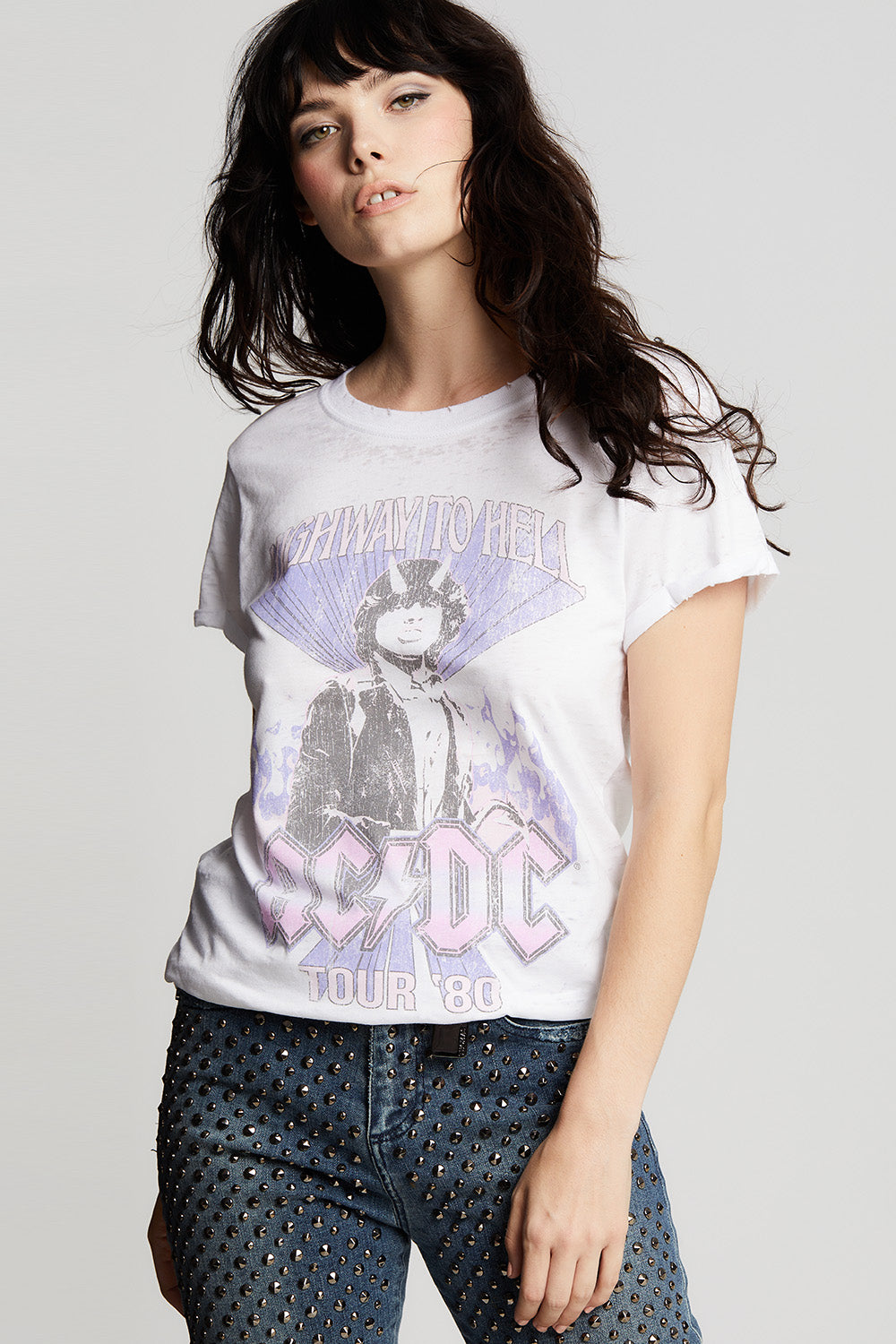 AC/DC Highway to Hell Flame Vintage Band Tee