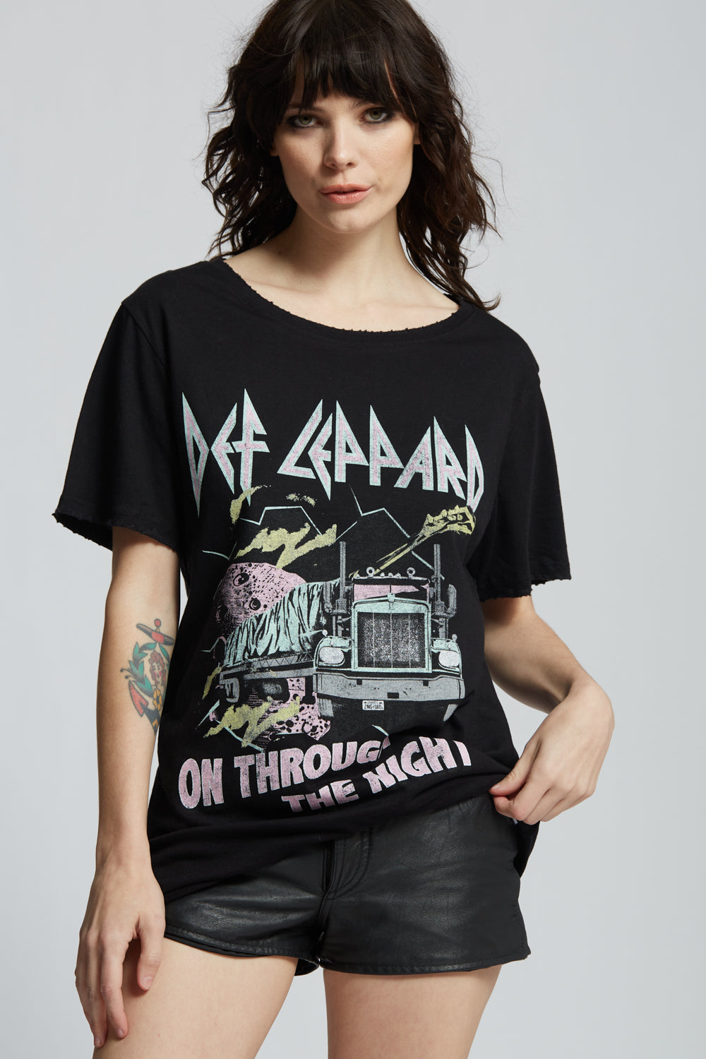 Def Leppard On Through The Night Vintage Boyfriend Tee