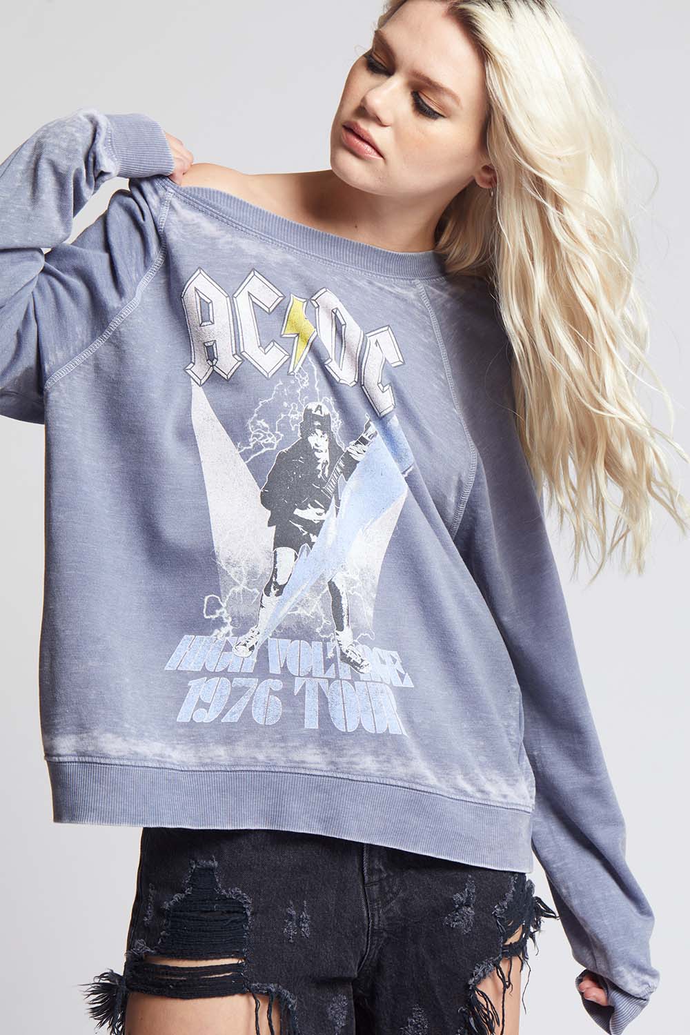 AC/DC High Voltage Oversized Vintage Concert Sweatshirt