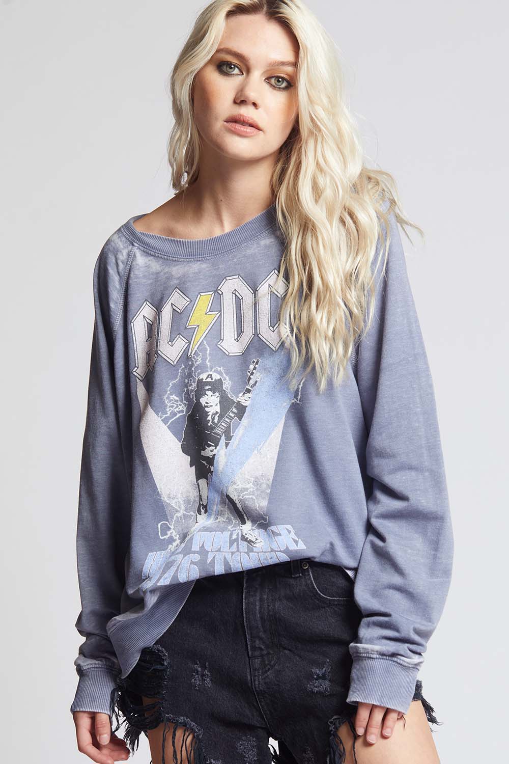 AC/DC High Voltage Oversized Vintage Concert Sweatshirt