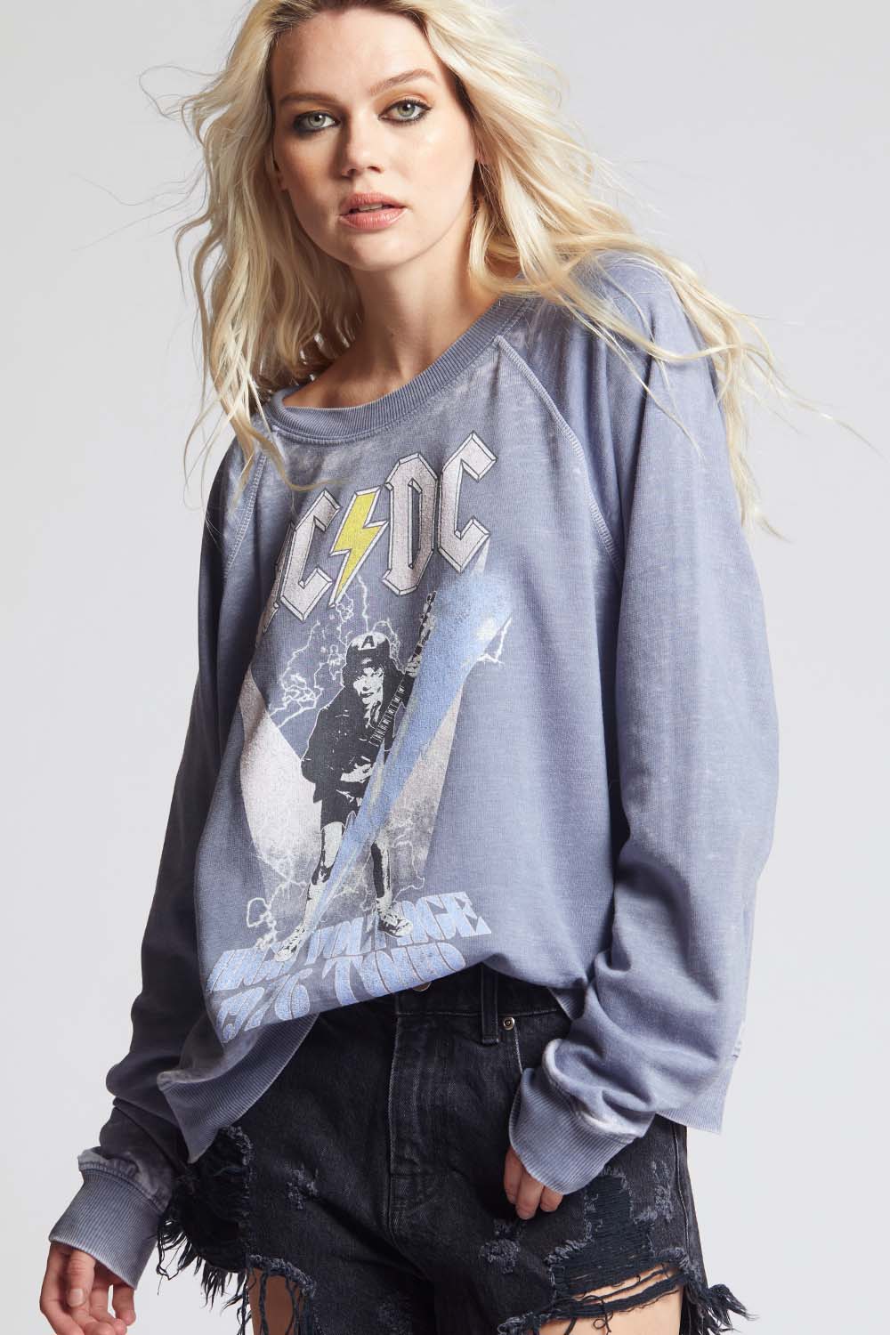 AC/DC High Voltage Oversized Vintage Concert Sweatshirt