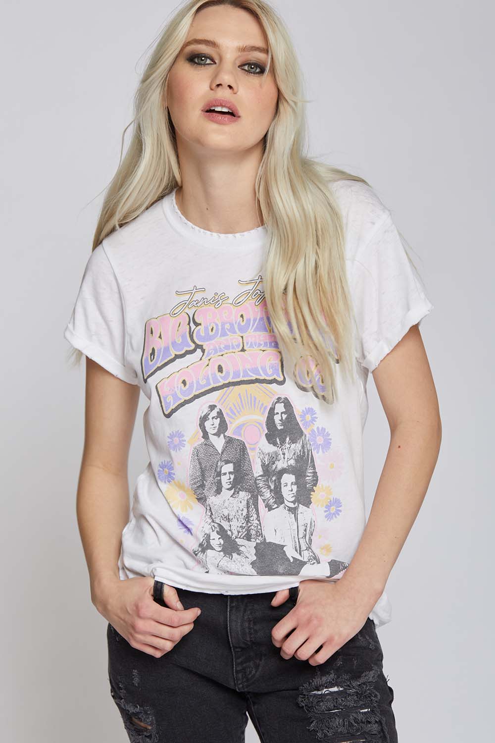 Janis Joplin Big Brother And The Holding Co Flower Tee