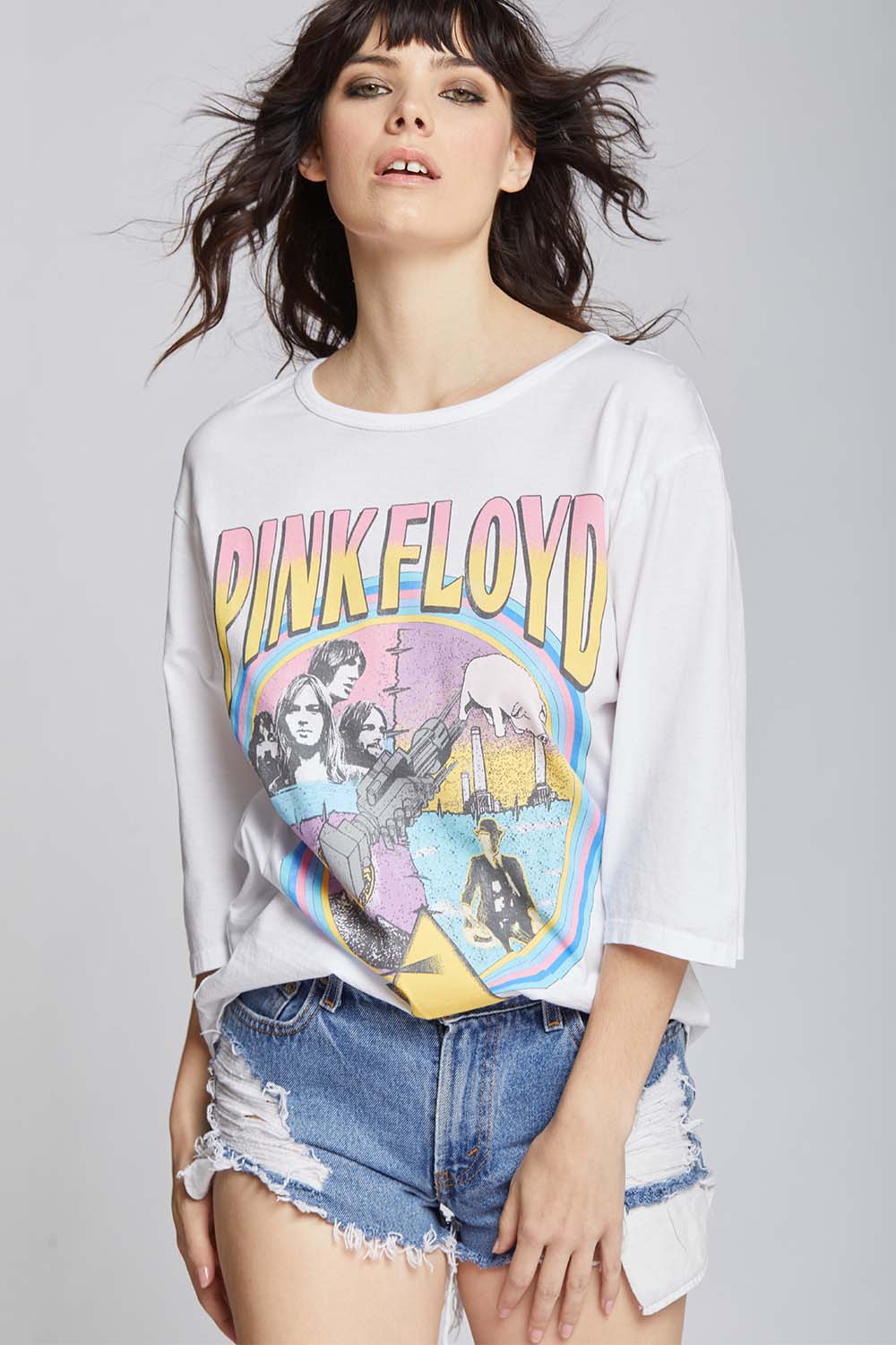 Pink Floyd Albums Retro Graphic 3/4 Sleeve Tee