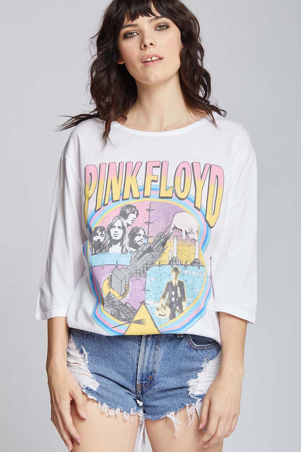 Pink Floyd Albums Retro Graphic 3/4 Sleeve Tee