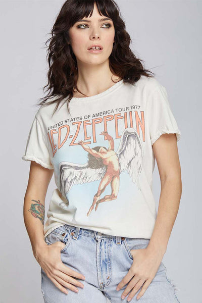 ヒステリックグラマー　led zeppelin design tee HYSTERIC GLAMOUR / LED-ZEPPELINコラボTシャツ F イエロー O-24