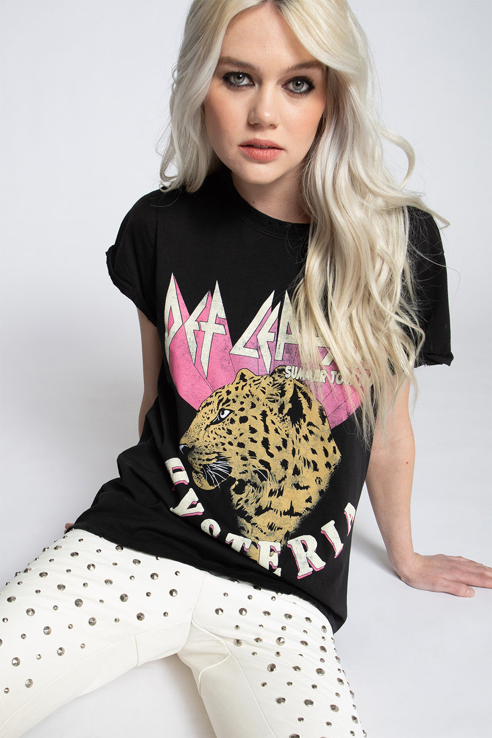Def Leppard Hysteria Summer Tour Black Vintage Band Tee