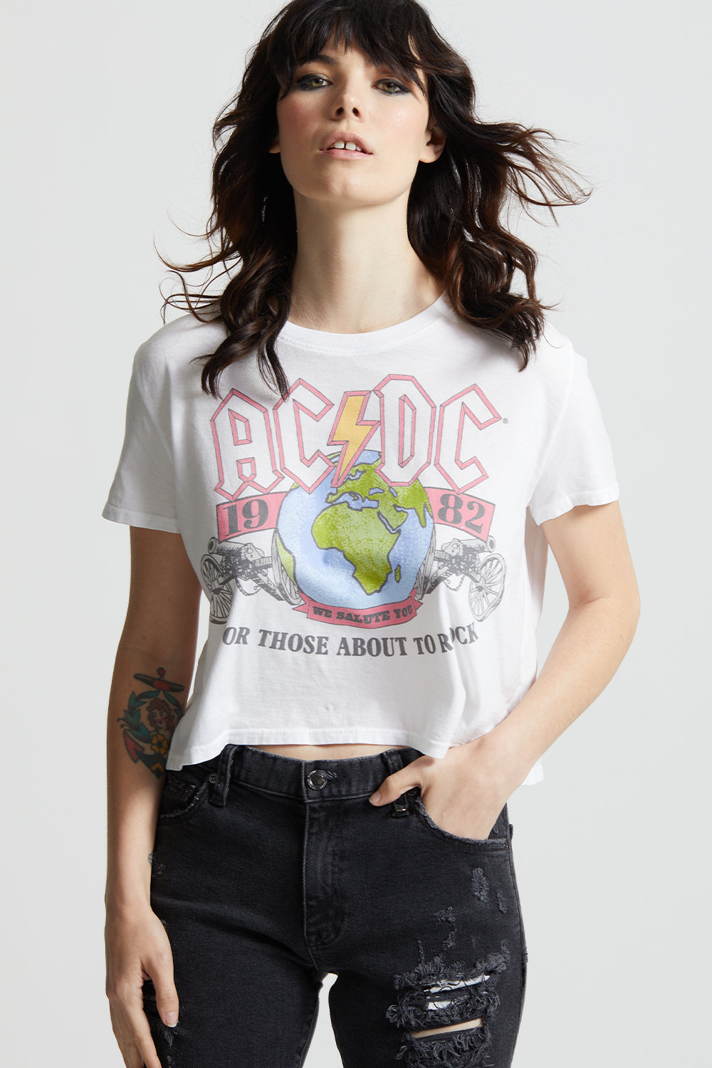 AC/DC 1981 We Salute You Crop Tee
