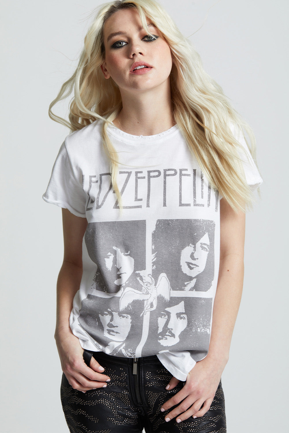 Led Zeppelin White Vintage Band Graphic Tee