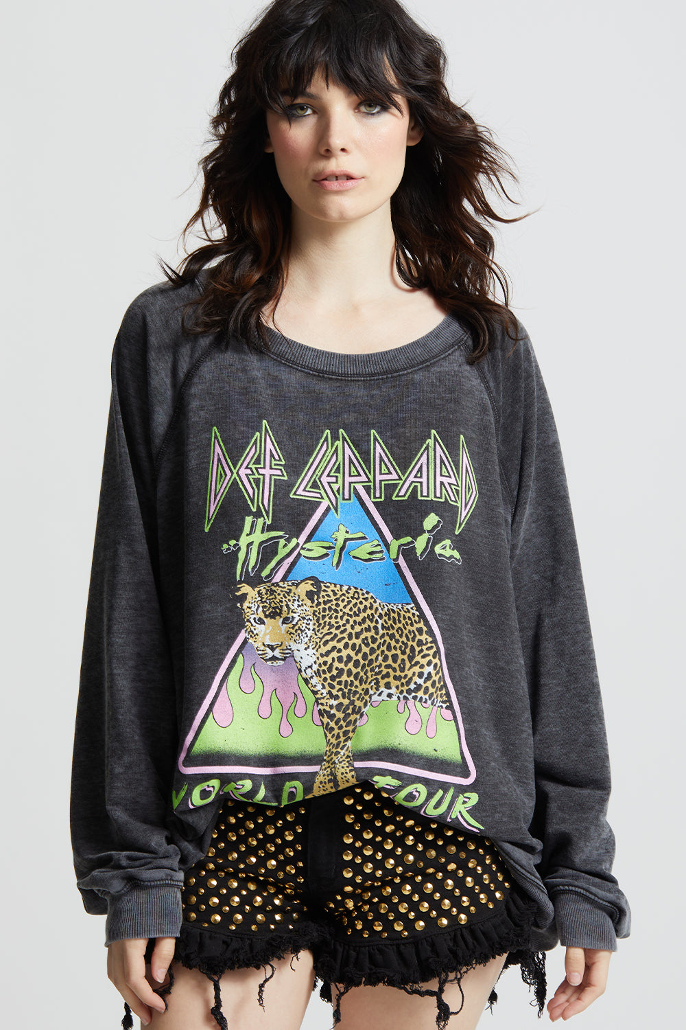 Def Leppard World Tour Oversized Graphic Sweatshirt