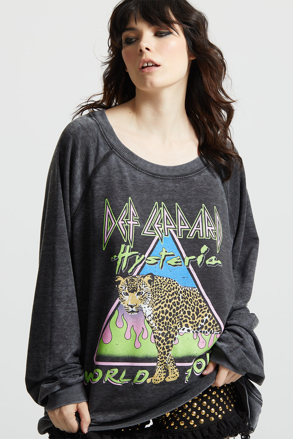 Def Leppard World Tour Oversized Graphic Sweatshirt