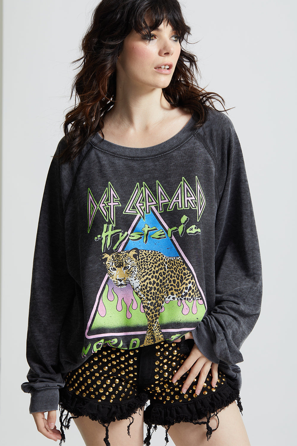 Def Leppard World Tour Oversized Graphic Sweatshirt