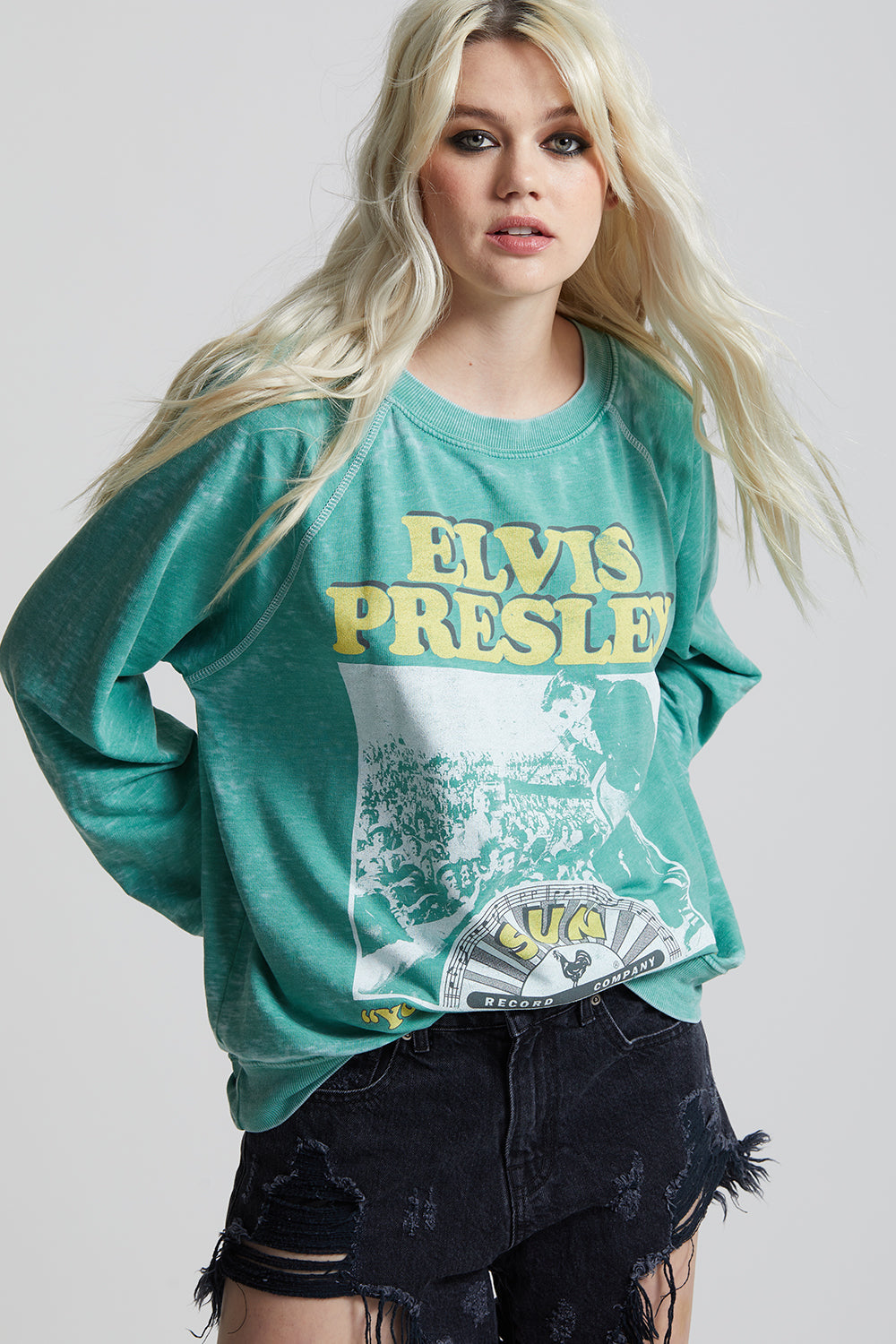 Sun Records X Elvis Presley Oversized Vintage Sweatshirt