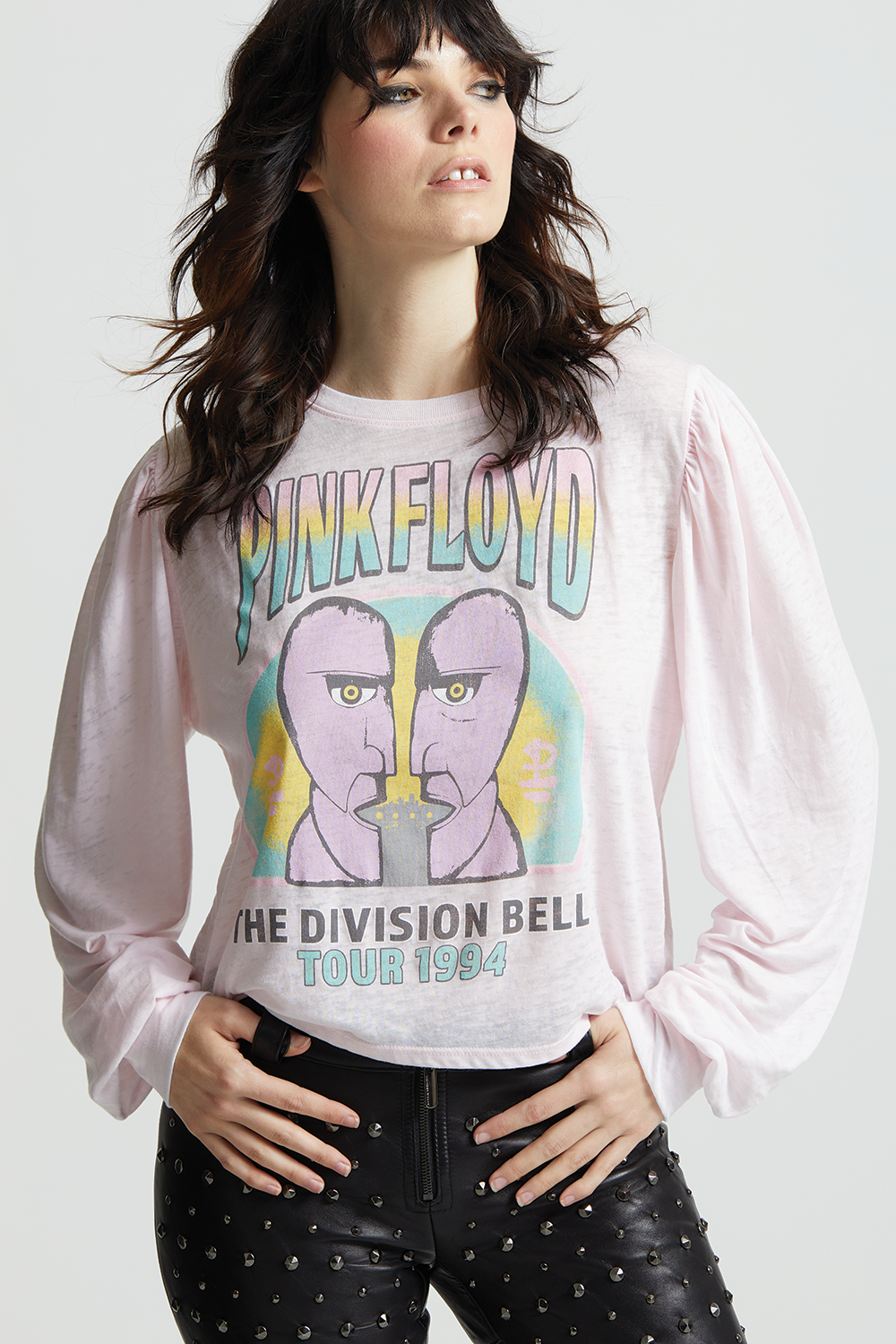 Pink Floyd The Division Bell Vintage Graphic Long Puff Sleeve