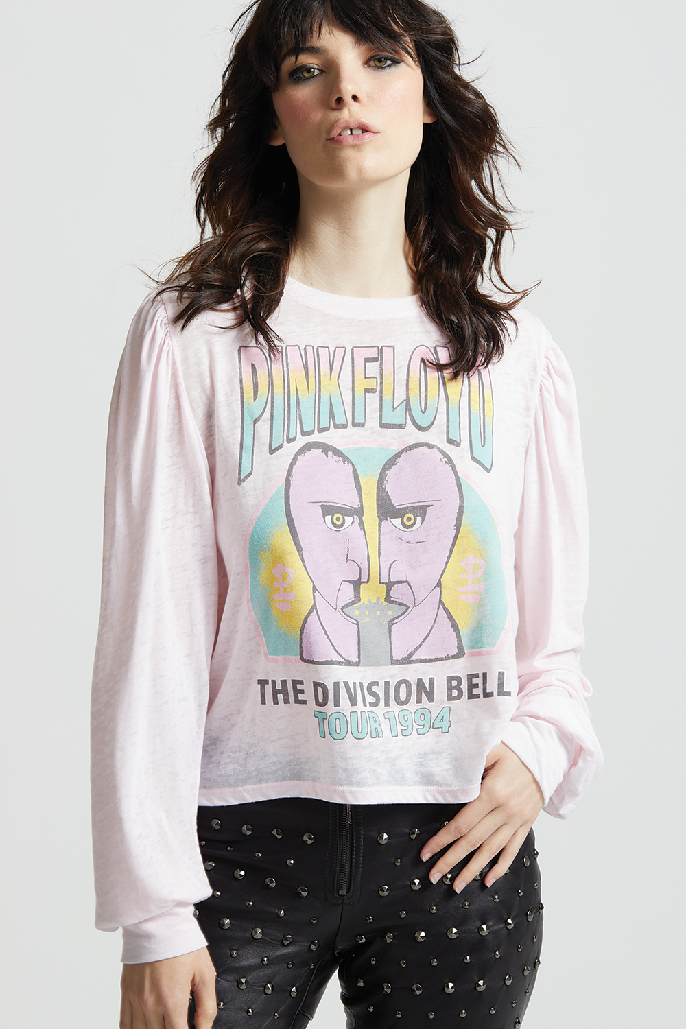 Pink Floyd The Division Bell Vintage Graphic Long Puff Sleeve