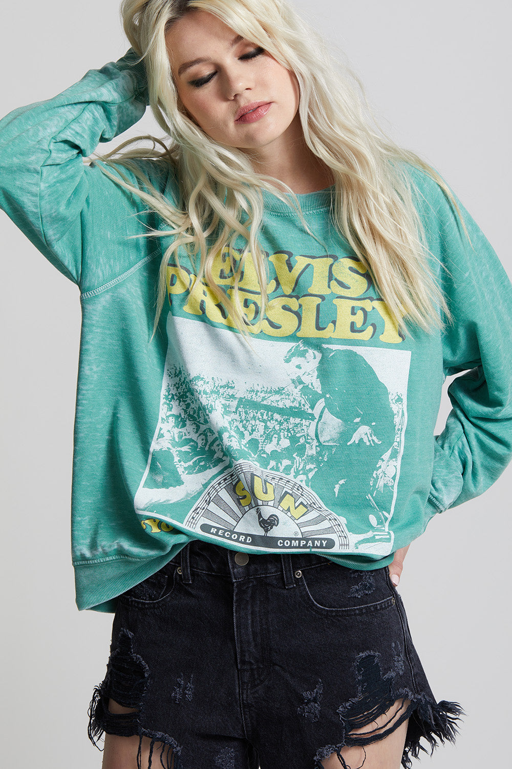 Sun Records X Elvis Presley Oversized Vintage Sweatshirt