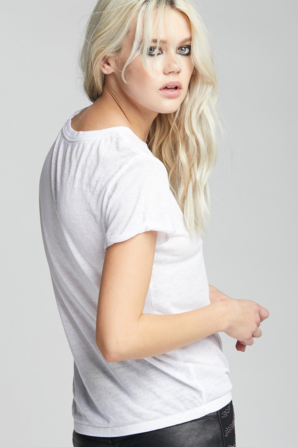 White Distressed Tee