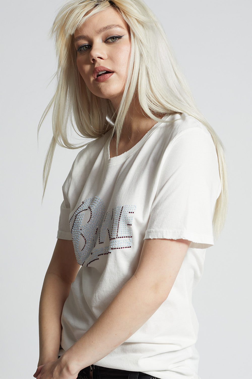 David Bowie Crystal Embellished Boyfriend Tee
