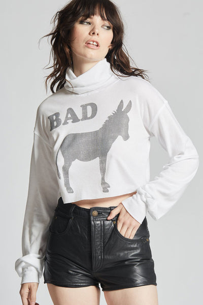 Bad Ass Cropped Turtle Neck Tee