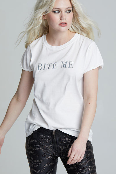 Bite Me White Fitted Tee