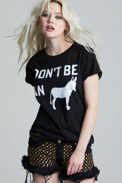 Don't Be A "Donkey" Black Tee