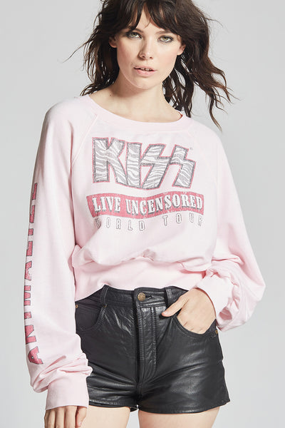 KISS Animalize Crop Sweatshirt