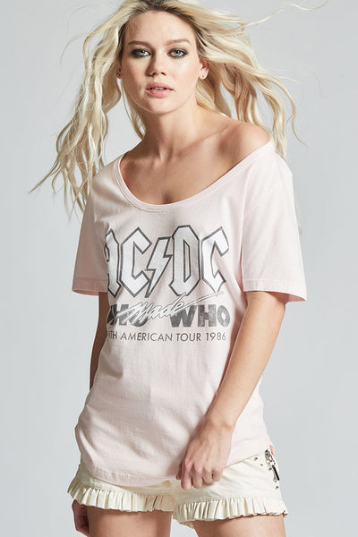 AC/DC Who Made Who Tour Scoop Neck Tee