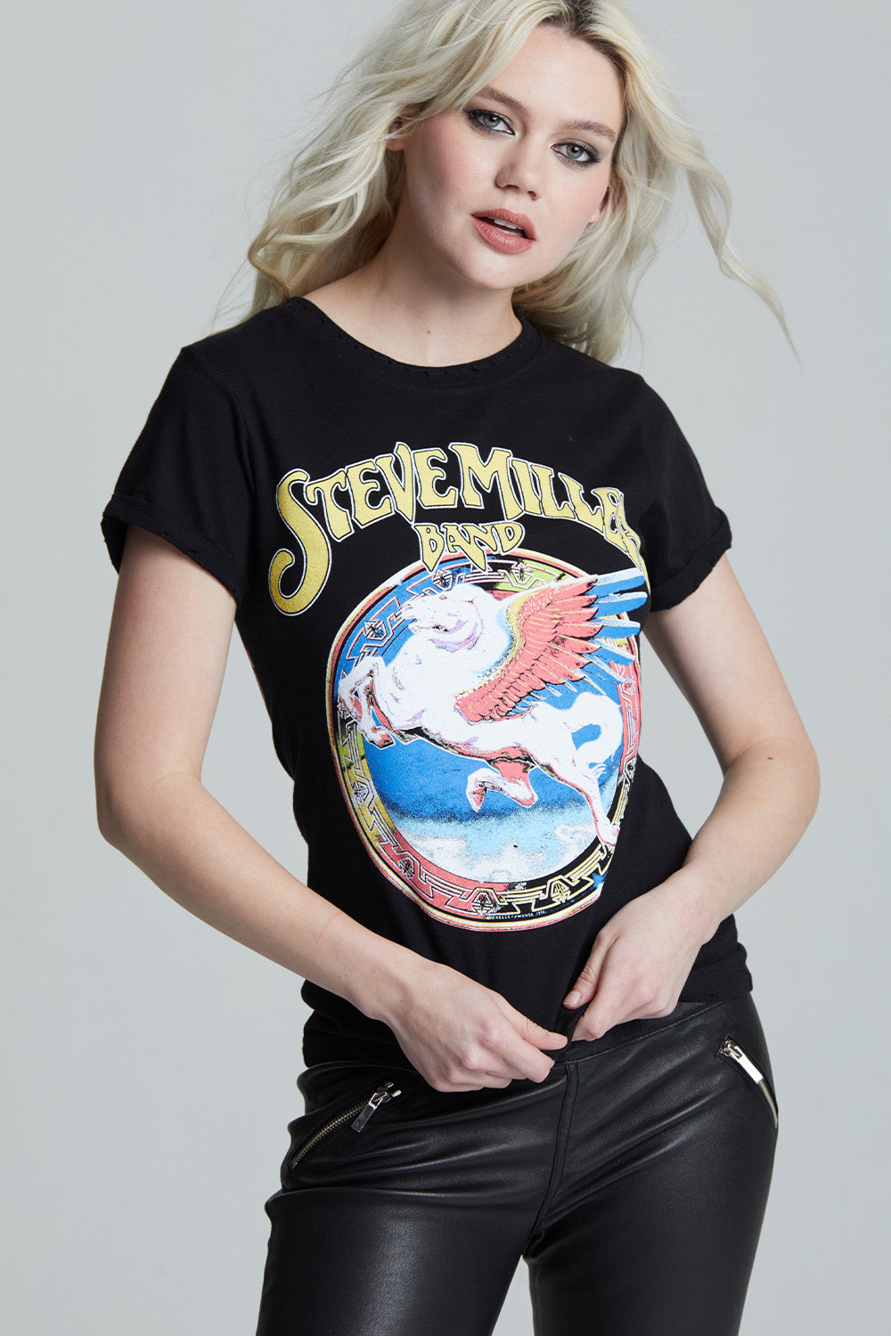 Steve Miller Band Pegasus Logo Women's White Fashion T-Shirt by Chaser