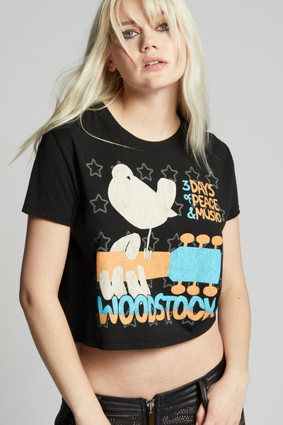 Woodstock 3 Days Of Peace Crop Tee