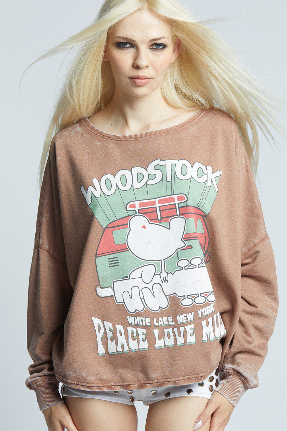 Woodstock Peace Love Music One Size Sweatshirt