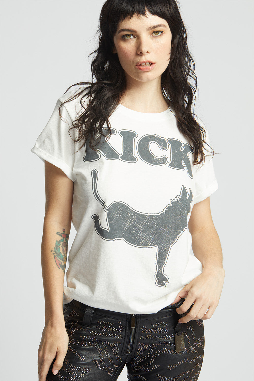 Kick A** White Statement Tee