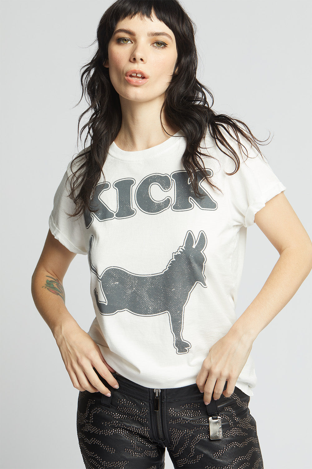 Kick A** White Statement Tee