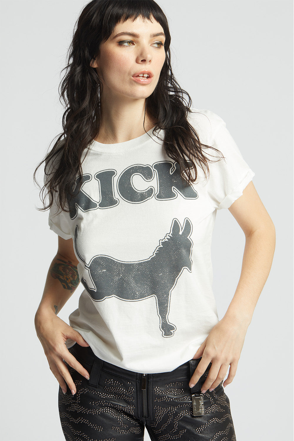 Kick A** White Statement Tee