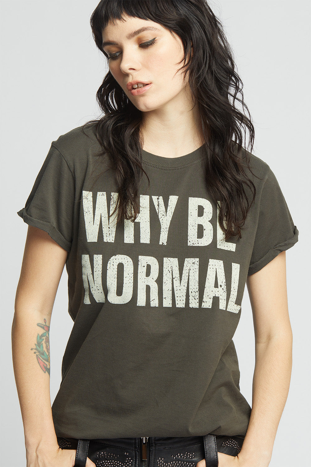 Why Be Normal Fitted Statement Tee
