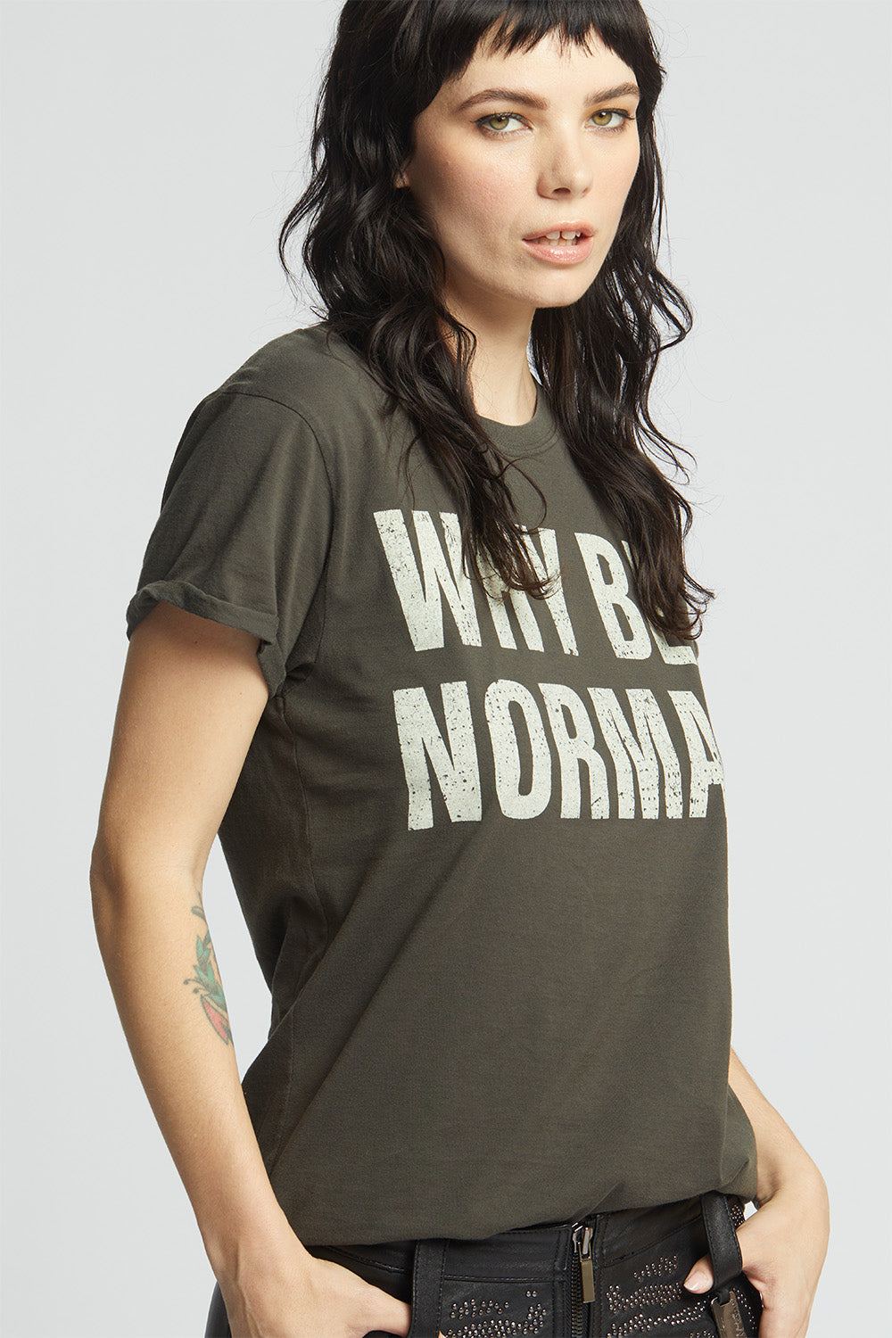 Why Be Normal Fitted Statement Tee