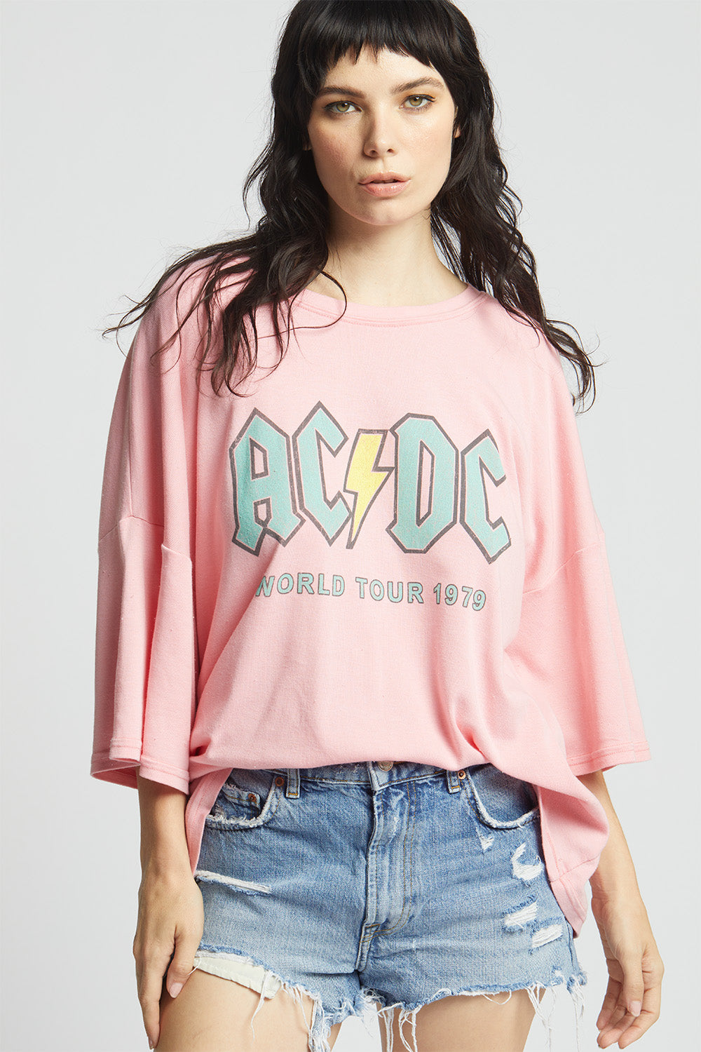 AC/DC 1979 World Tour Pink One Size Band Tee